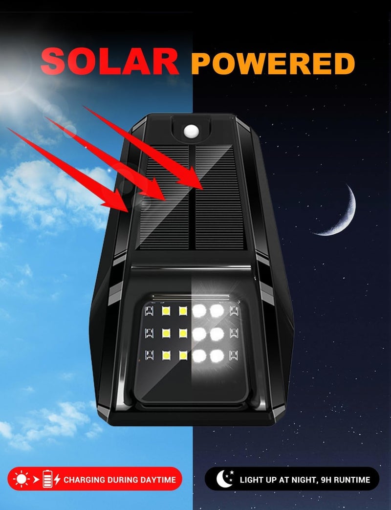 ALDST Upgraded Solar Wireless No Drill Truck Cab Roof Lights, Auto On/Off with Motion Vibration Sensor Ultra-Bright LED IP67 Waterproof Solar Security Lights for Trucks RVs 5PCS (White) - Image 2